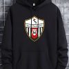 Men’S Casual Black Hoodie with Ascoli Picchio F.C. Soccer Club Graphic – Soft Polyester Blend, Long Sleeve Pullover with Front Pockets, Perfect for Fall & Winter, Allseason Pullover|Hooded Pullover|Soft Polyester Blend