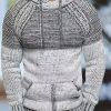 Men’s Winter Casual Hooded Sweater with Gradient Color Design,Suitable For Autumn & Winter Daily Wear