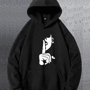 Men's Casual Geometric Print Hoodie with Kangaroo Pocket - Loose Fit, Long Sleeve Pullover for Fall & Winter