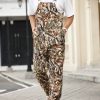 Men’S Stylish And Comfortable Breathable Overalls with a Leaf Plant Pattern, Featuring a Half-Open Zipper, Highly Inclusive, Suitable for Daily Casual Wear, Minimalist Street Fashion, Perfect for Outings And Versatile Summer New Long Pants