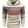 American Flag Independence Day Waffle Glade Hooded Pullover