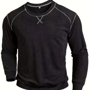 Men'S Comfortable Pullover, Stylish Long-Sleeve T-Shirt, Casual Trendy Top for Spring And Autumn