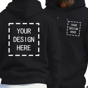 Light Gray Long-Sleeved Hoodie for Men with Custom Prints on The Front And Back, Featuring a Personalized Design Suitable for Casual And Wear, a Cozy Sweater with a Comfortable Fit, Available in Larger Sizes.