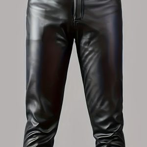 Men's Classic Slim-Fit Stretch Skinny Pants - High Elasticity All-Season Motorcycle Riding & Casual Wear, Solid Color Non-Transparent Traditional Trousers, Motorcycle Gear, Flexible Attire, Sleek Appearance, Snug Fit