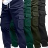 Creating an outdoor casual trendy work style outfit – Men’s work pants – 4 counts of stylish solid color – with multiple flap pockets design