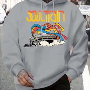 Fashion Trendy Men's Hooded Casual Sweatshirt, Autumn Winter -Lined, American Style for Christmas Halloween Outing