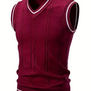 New Cross-Border Men'S Vest with a Twisted Knit Design