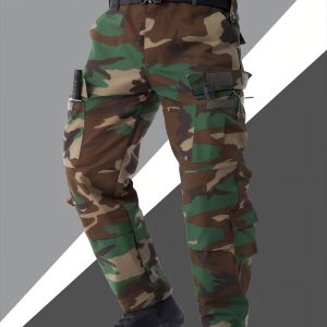 The Shule Water OBM Men'S ACU Four-Color Jungle Ghana Camouflage Tactical Pants Are Suitable for Outdoor Physical Training, Hiking, Logging, Weightlifting, Camping, Sports, Fishing, Team Sports, Cycling