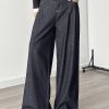 Men’s Imitation Denim Suit Pants, Belt Not Included, Loose Straight-Leg Trousers, Textured Pants, Do Not Machine Wash, for Office Commuting Wear