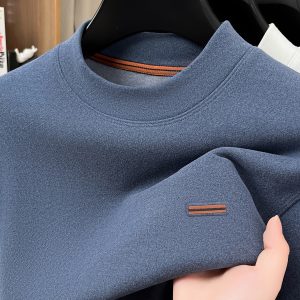Winter Warm Men's Knit Base Layer Sweatshirt, Double-Sided Fabric Comfortable and Skin-Friendly, Thickened Autumn and Winter Warm Inner Wear, Men's Half-High Neck Base Layer Long Sleeve T-Shirt 2099 Xingfan OBM