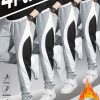 Four Pairs of Men’S Versatile Color-Block Joggers Designed for Urban Exploration, Perfect for Casual Wear, Workouts, And Outdoor Adventures. Crafted from a And Safe for Machine Washing